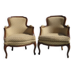 Fauteuils bergères de 1950s, les 2 Fauteuils bergères de 1950s, les 2