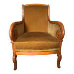 Fauteuil bergère en acajou style restauration époque fin xixe Fauteuil bergère en acajou style restauration époque fin xixe