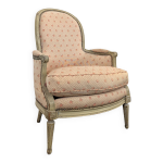 Fauteuil bergère d'époque louis xvi réchampie Fauteuil bergère d'époque louis xvi réchampie