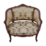 Fauteuil bergère louis xv en noyer sculpté Fauteuil bergère louis xv en noyer sculpté