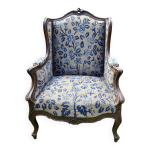 Fauteuil bergère à oreilles style louis xv Fauteuil bergère à oreilles style louis xv