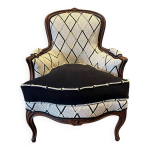 Fauteuil bergère, restauration complète traditionnelle Fauteuil bergère, restauration complète traditionnelle