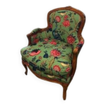 Fauteuil berg�re de style louis xv motifs fleuris
