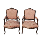 Fauteuils bergres style louis xv en noyer