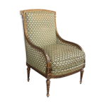 Fauteuil bergère de style louis xvi dorée fin xixème Fauteuil bergère de style louis xvi dorée fin xixème