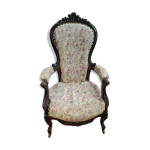 Fauteuil bergère style napoleon iii en palissandre Fauteuil bergère style napoleon iii en palissandre