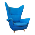 Fauteuil bergere wing back chair design italien annees 50 60