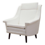 Fauteuil blanc, design danois, annes 1970, production : danemark