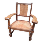 Fauteuil en bois massif et paille Fauteuil en bois massif et paille