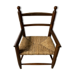 Fauteuil en bois et paille pour enfant