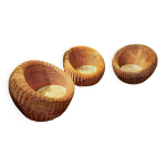 Fauteuils boule en rotin vintage