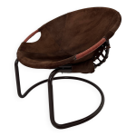 Fauteuil boule vintage en daim par lusch & co. , 1970s Fauteuil boule vintage en daim par lusch & co. , 1970s
