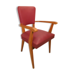 Fauteuil bridge rouge vintage Fauteuil bridge rouge vintage