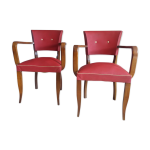 Fauteuils bridges skai rouge Fauteuils bridges skai rouge