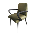 Fauteuil bridge vintage des annes 50 relook velours