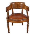 Fauteuil de bureau en acajou, poque louis philippe milieu xixe