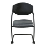 Fauteuil de bureau cuir et mtal d'albert stoll pour giroflex vintage 1970 - 80