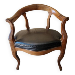 Fauteuil de bureau d'�poque louis philippe, vers 1840 - en bois moulur�