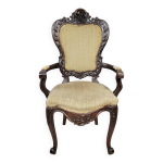 Fauteuil de bureau galb de style louis xv en acajou sculpt vers 1850