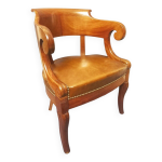 Fauteuil de bureau garni de cuir dbut xixe sicle,