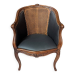 Fauteuil de bureau louis xv avec cannage