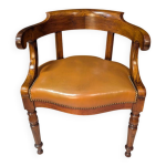Fauteuil de bureau en noyer, �poque restauration