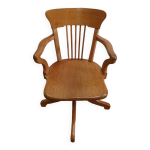 Fauteuil de bureau r�glable, en ch�ne clair massif 1940