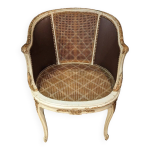 Fauteuil de bureau style louis xvi en bois laqué Fauteuil de bureau style louis xvi en bois laqué
