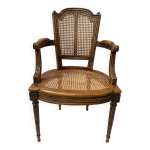 Fauteuil de bureau de style louis xvi en hetre teinté Fauteuil de bureau de style louis xvi en hetre teinté