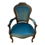 Fauteuil cabriolet bleu canard