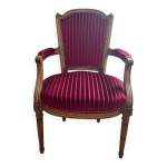 Fauteuil cabriolet louis xvi en velours