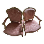 Fauteuils cabriolets (style louis xv) en velours