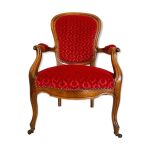 Fauteuil cabriolet style louis xv, vers 1850