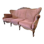 Fauteuil / canap / trois places baroque vintage rose poudr