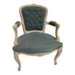 Fauteuil capitonn ancien