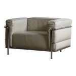 Fauteuil cassina lc3 de le corbusier en cuir, italie, annes 1980