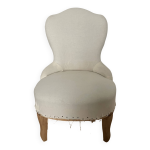 Fauteuil chauffeuse cabriolet vintage mise en blanc