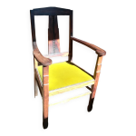 Fauteuil en chêne et velours vers Fauteuil en chêne et velours vers