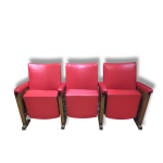 Fauteuils cinema annes 50 - 60 imitation cuir 3 fauteuil et un strapontin