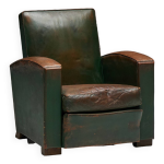 Fauteuils club art déco en cuir, france, 1930 Fauteuils club art déco en cuir, france, 1930