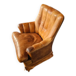Fauteuil club en cuir de mouton des ann�es 1970 avec porte - revues