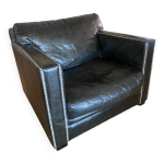 Fauteuil club en cuir noir