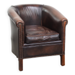Fauteuil club en cuir de vache de style anglais Fauteuil club en cuir de vache de style anglais