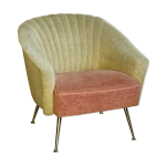 Fauteuil club design italien ann�es 50 - 60 bi color