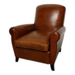 Fauteuil club dossier bombé restauré en crin Fauteuil club dossier bombé restauré en crin