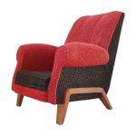 Fauteuil club en laine 1950