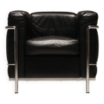 Fauteuil club lc2 par le corbusier, jeanneret, perriand pour cassina, annes 1990