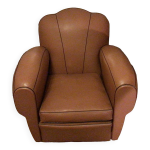 Fauteuil club sicilien en cuir, annes 1960