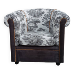 Fauteuil club toile de jouy