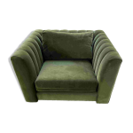Fauteuil club en velours vert